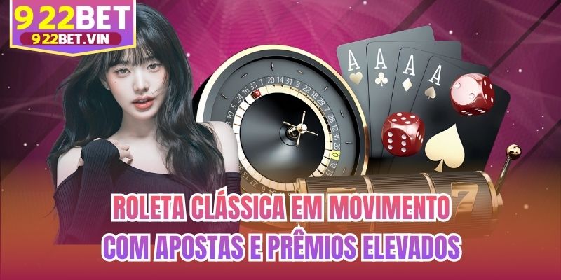 Roleta clássica em movimento com apostas e prêmios elevados